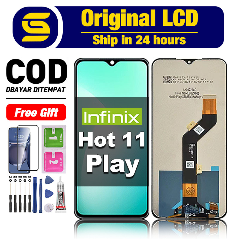 Lcd Infinix Hot 11 play Original hp touchScreen Fullset Compatible For Glass Digitizer ori asli