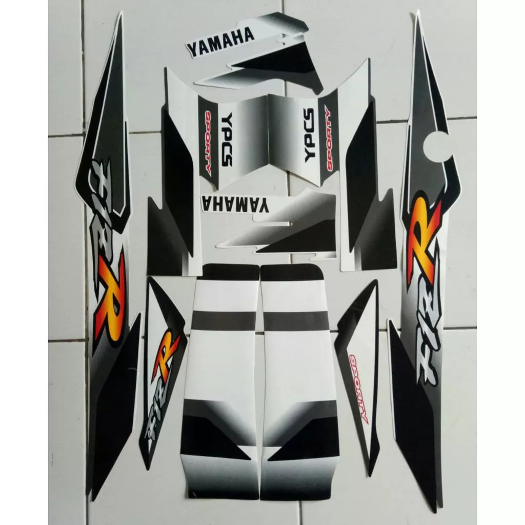 stiker striping yamaha fizr f1zr 2001 2002 putih hitam lis body mirip original