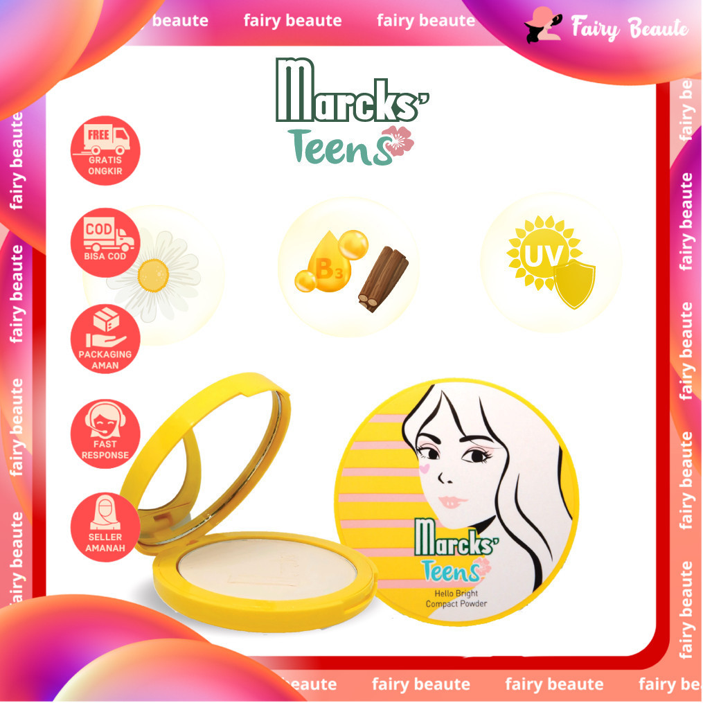 Marcks Teens Compact Powder bedak padat powder twc two way cake MARCKS marck