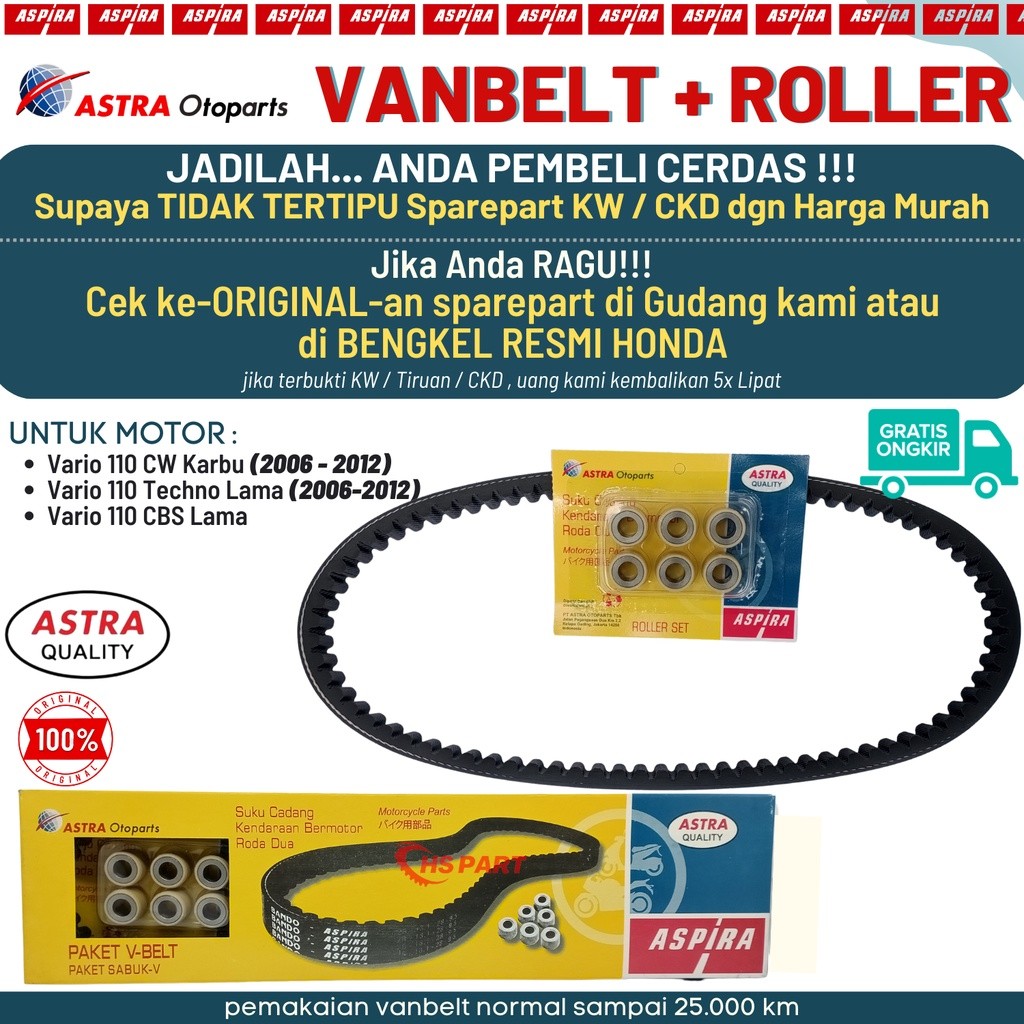 Vbelt Vanbelt Vario 110 Karbu Original Vario Techno 110 Karbu Original Aspira