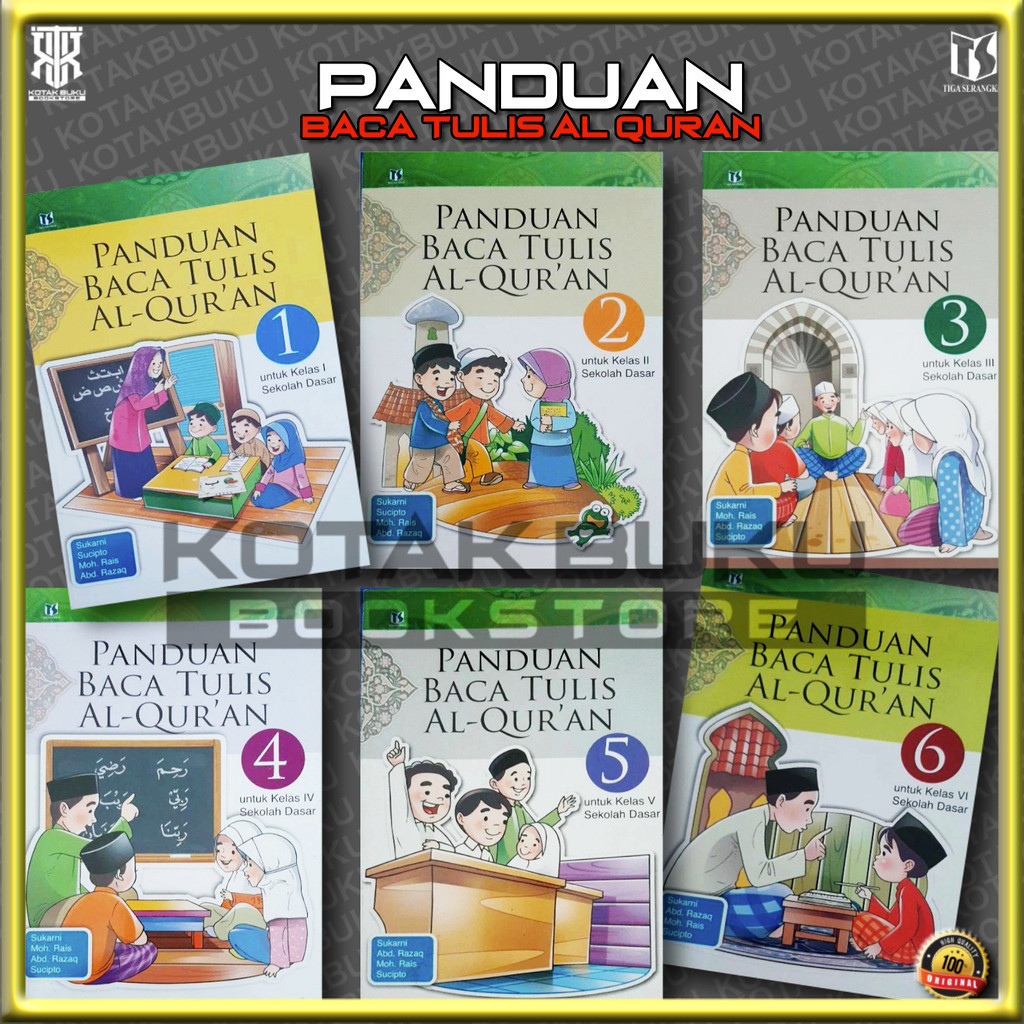 Buku Panduan Baca Tulis Alquran Kelas 1 2 3 4 5 6 MI Kurikulum Merdeka / BTQ SD / Tiga Serangkai