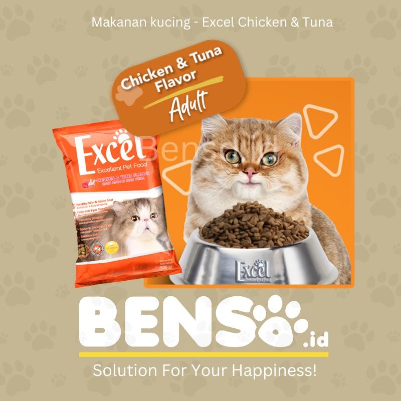 Makanan Kucing - Excel Adult Chicken Tuna 20Kg - Makanan Kering Kucing