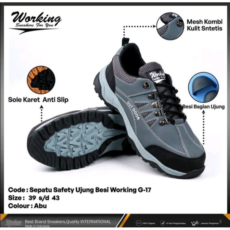 HOT DEALS SEPATU PRIA OUTDOOR ADVENTURE GUNUNG UJUNG BESI KASUAL ADVENTURE FASHION WORKING G 17 SIZE