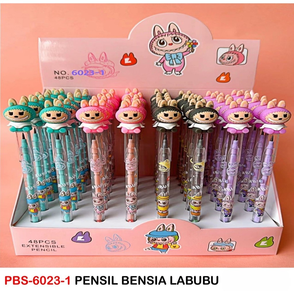 

Jaje.store (48pc/56pc) Pensil Lantu Susun/Pensil Susun Karakter/Pensil Cabut/LANTU 1 Box Besar