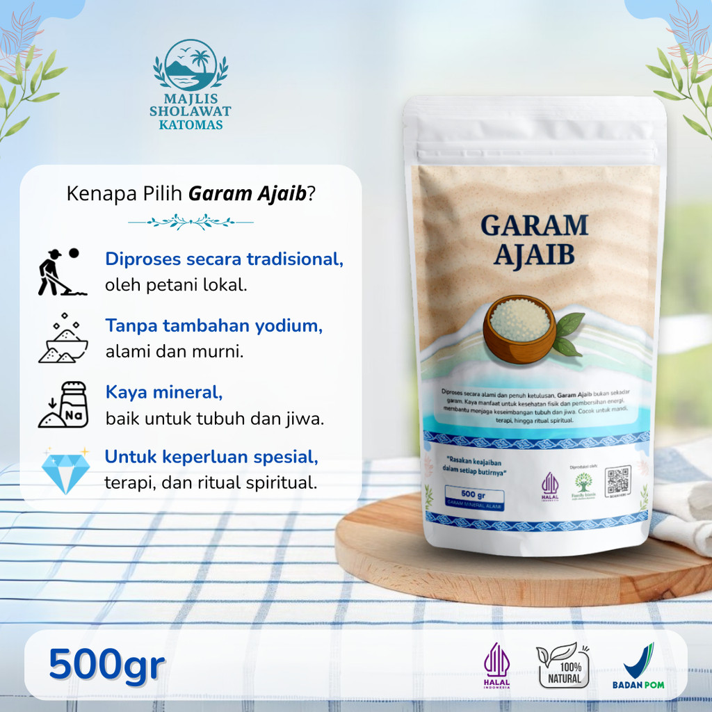 

Garam Ajaib 500gr - untuk Kesehatan Terapi Tubuh – Garam Ruqyah Alami | Salt Herbal Penyembuhan Garam Ruqiyah Garam Ruqiah garam rukyah