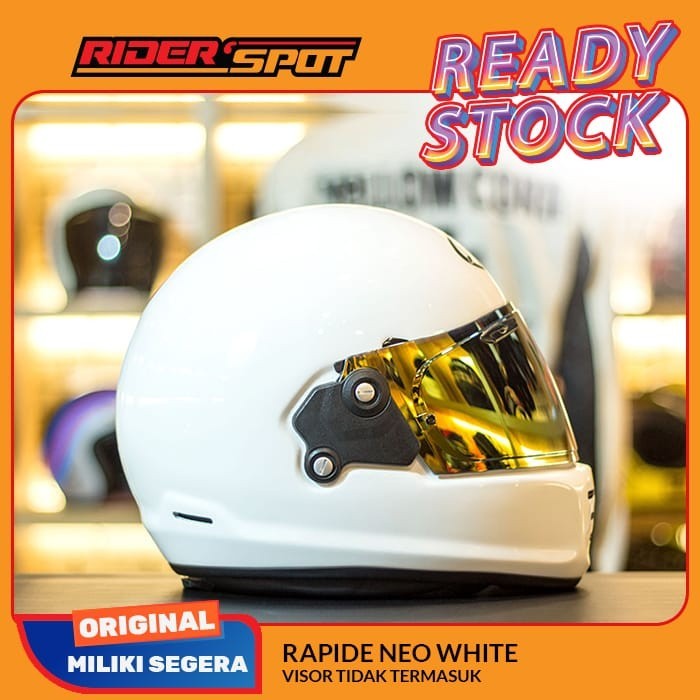 Helm Motor Arai Rapideo Neo White Classic Retro Full Face Helmet