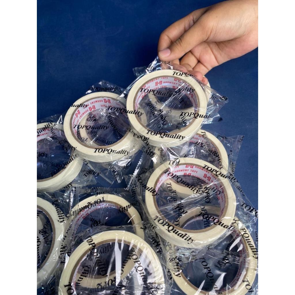 

Isolasi Kertas Masking Tape 24mm | Pack 144 Roll | Rapi Tempel, Bersih Saat Dilepa