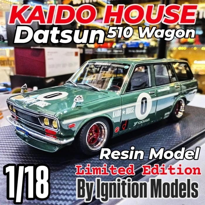 Diecast Datsun Bluebird 510 Wagon Kaido House Green by Ignition Model Resin Model Limited Edition Hi