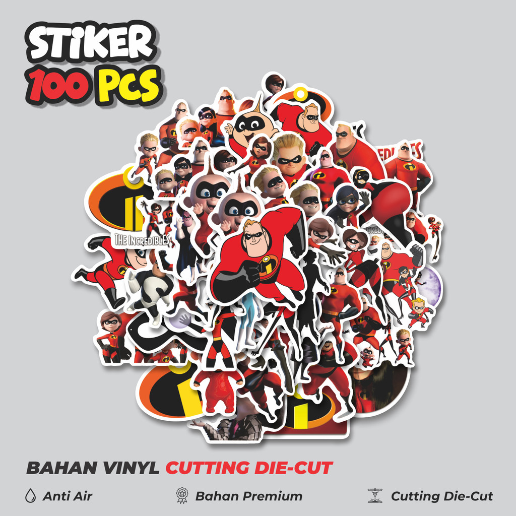 

Terbaru! 50 pcs Sticker Kartun The Incredibles Dekorasi Lucu Kreatif untuk Notebook, Skateboard, HP