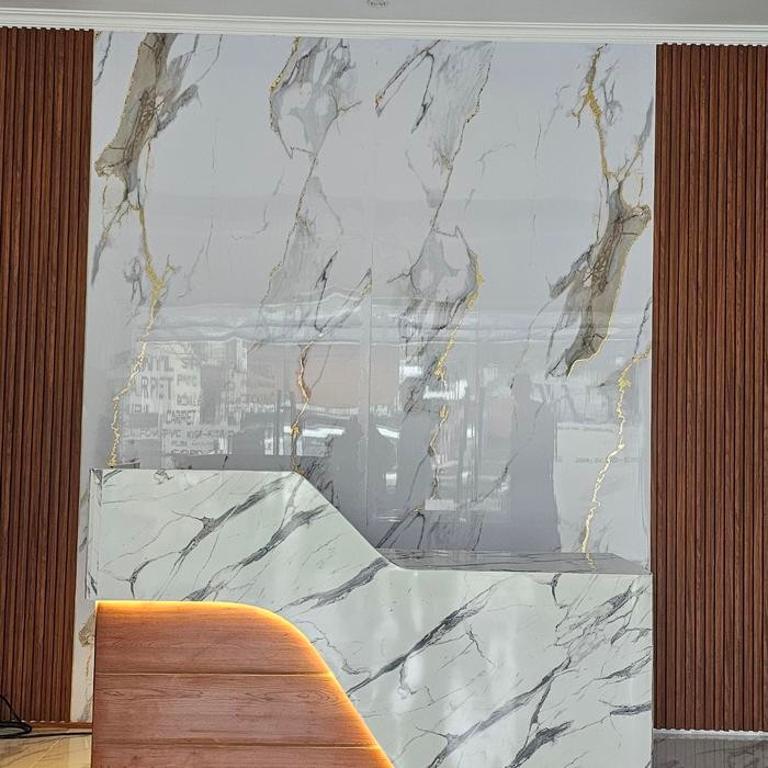 meja hpl resepsionis kasir minimalis modern custom