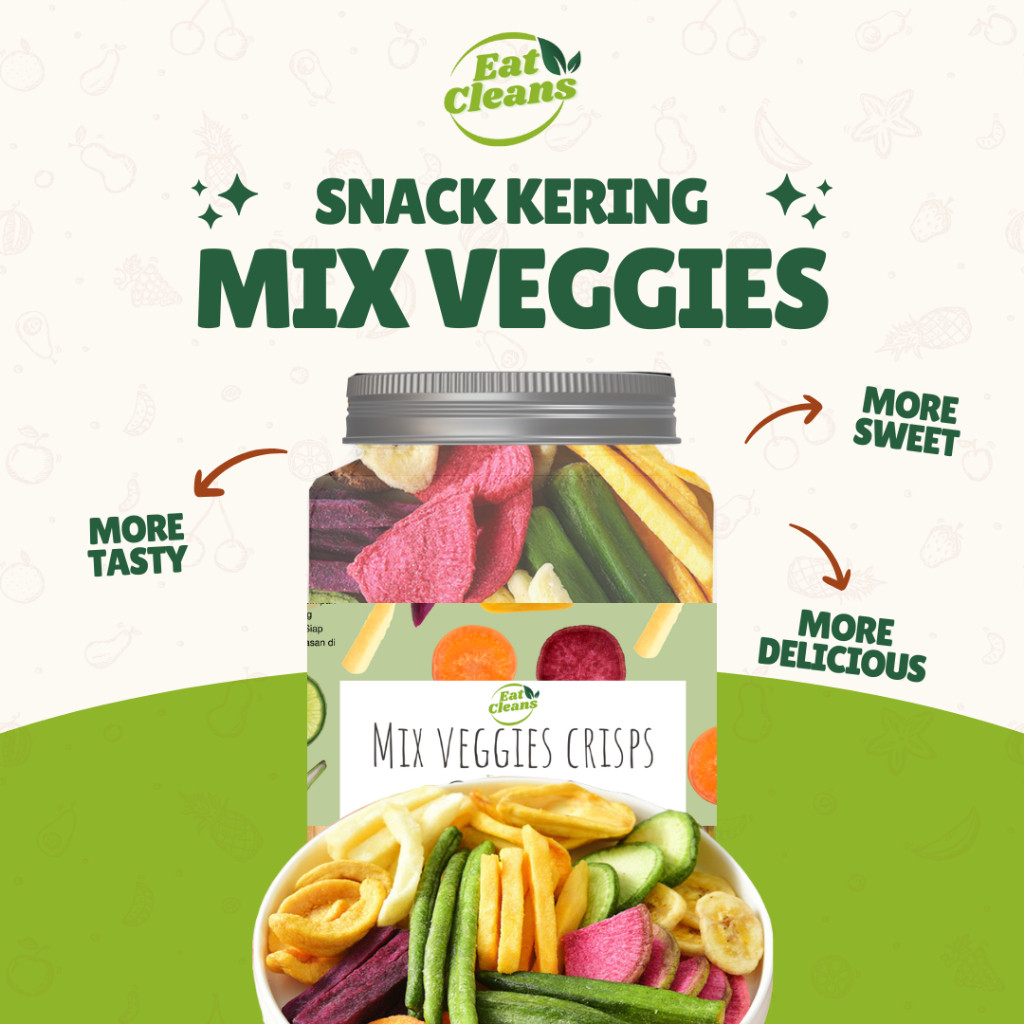 

(HALAL) Snack Mix Veggies - Healthy Snack - Cemilan Snack Sayur Buah Kering | Dried Mix Vegetable| Snack Sehat Diet | Guilty Free Snack - Keripik Sayur Kering - Cemilan Sehat - Cemilan Diet