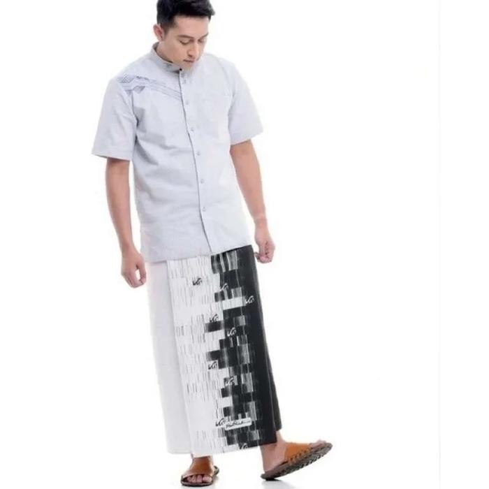 Sarung Rabbani Palestina Maba Warna Putih Hitam Rabani Motif Palestine - Ahya 110 PthHtm