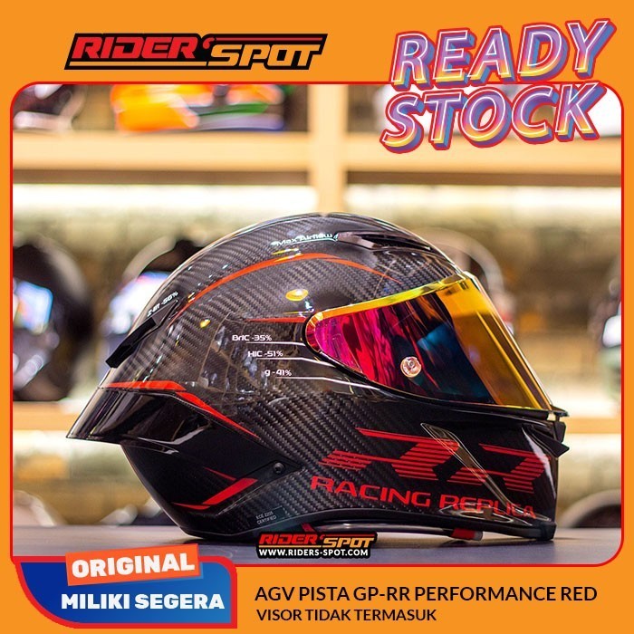 Helm Motor AGV Pista GP-RR Performance Red Full Face Helmet Original