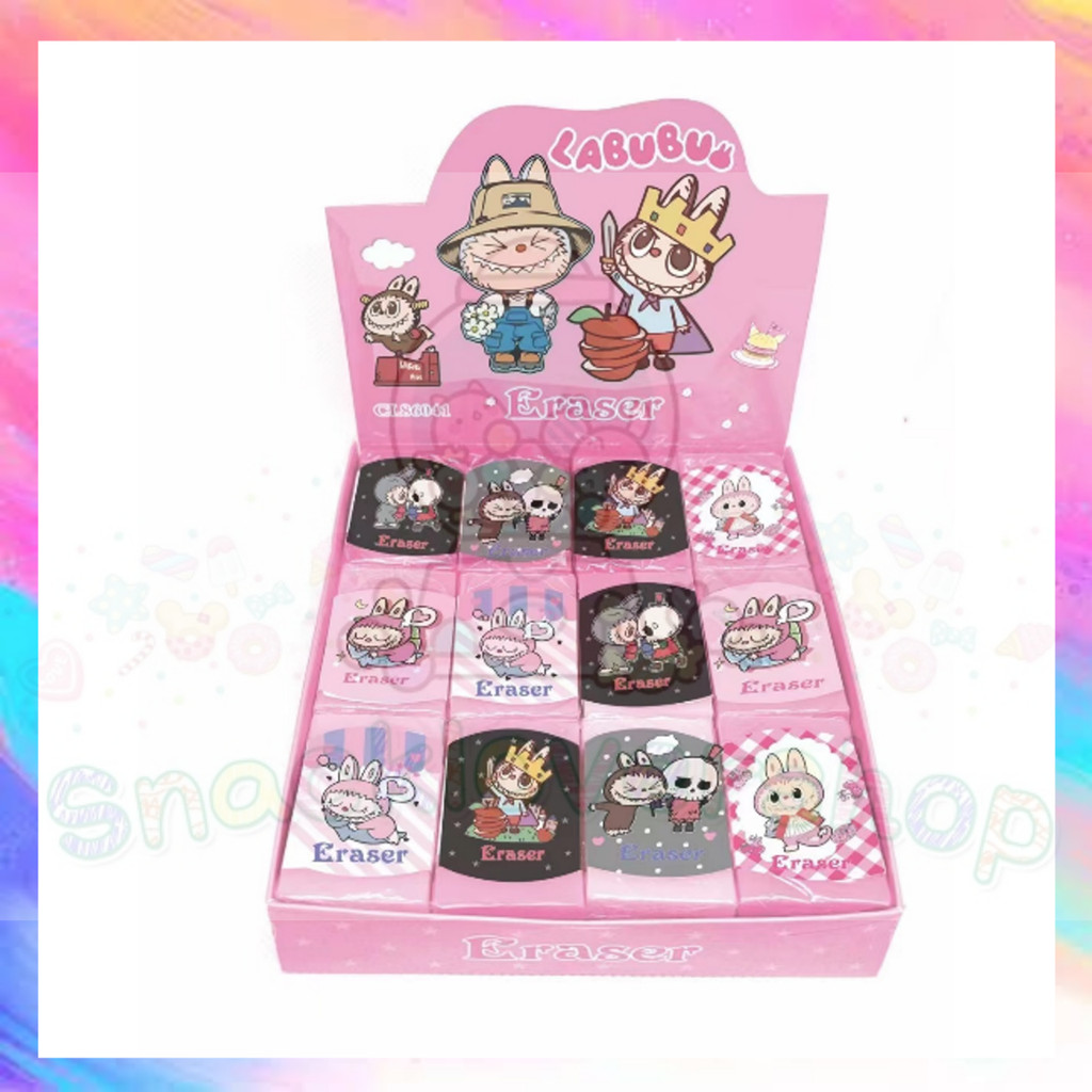 

24PCS PENGHAPUS BENTUK MOTIF / PENGHAPUS JELLY LABUBU KARAKTER LUCU GROSIR- GF0440