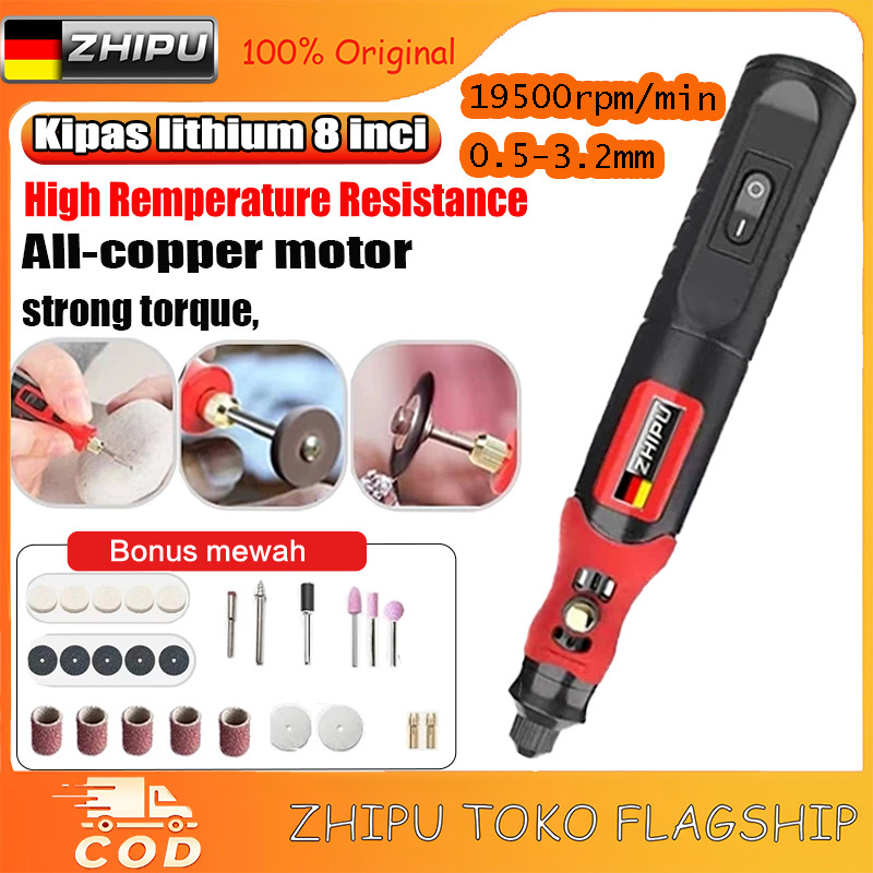 ZHIPU  Bor Mini Grinder Set Mesin Ukir Poles Gerinda Listrik Alat Ukir Grafir/ Alat Ukir Kayu /Alat 