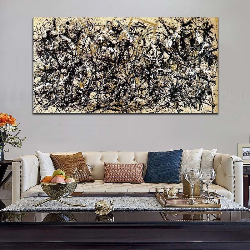 

Hand painted high quality reproduction of Autumn Rhythm (Number 30) by Jackson Pollock Abstract painting Modern wall art picture