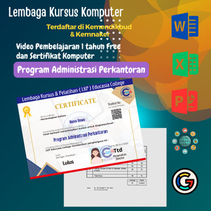 Sertifikat Komputer Resmi Program Administrasi Perkantoran dengan Kelas Pembelajaran
