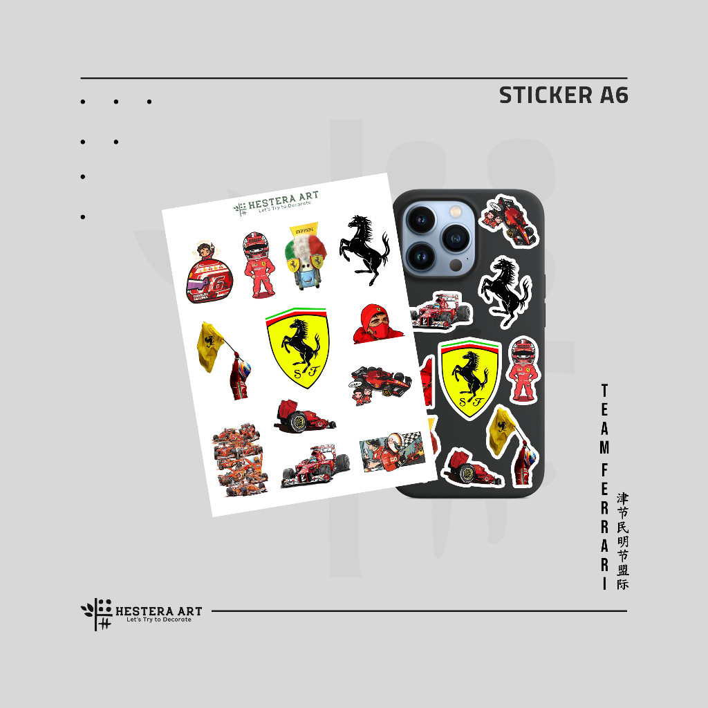 

Stiker Pack A6 Kiss Cut F1 Sticker Vinyl Laminasi Doff Glosy | Stiker Ferrari