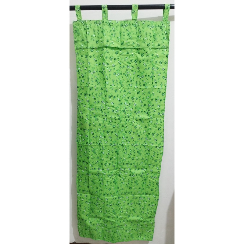 HOKICHAN [ JENDELA ] GORDEN JENDELA TALI + PONI MOTIF BUNGA SHABY HIJAU KECIL