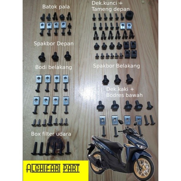 COD Baut Full Set Body Vario 125 Vario 150 Led New / Baut Lengkap Cover Body Bodi Honda Vario 125-15