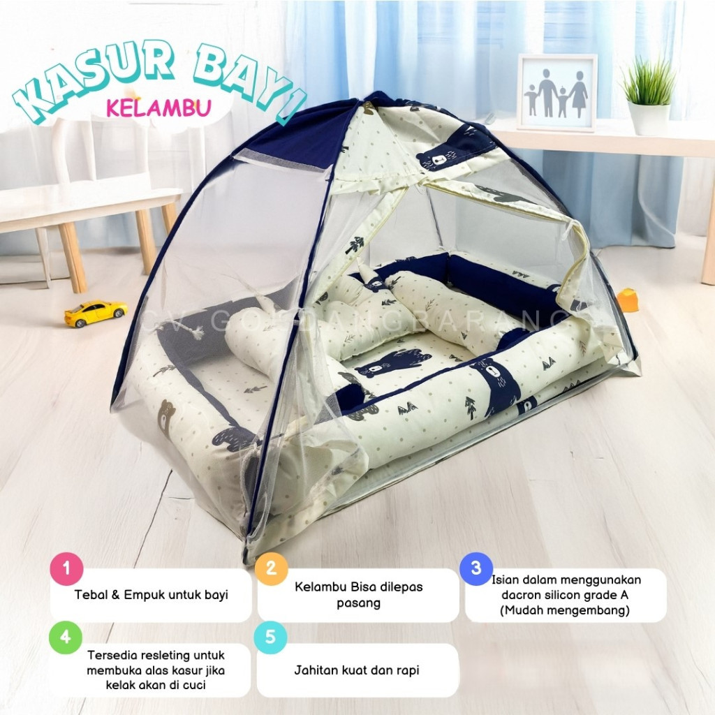 tukangjamu100shopKasur Kelambu Bayi set bantal guling | Kasur bayi | Kasur baby newborn | Set kasur 