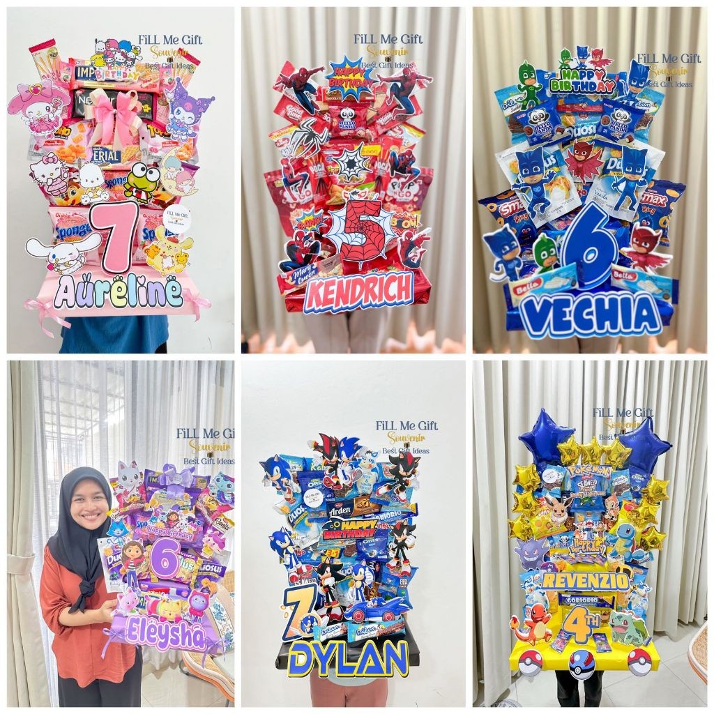 

THOMAS - PJ MASK - SONIC - POKEMON - GABBY HOUSE - SPIDERMAN - SANRIO - Snack Mading / Snack Tower Ulang Tahun Kado Ultah Anak / Snack Tart