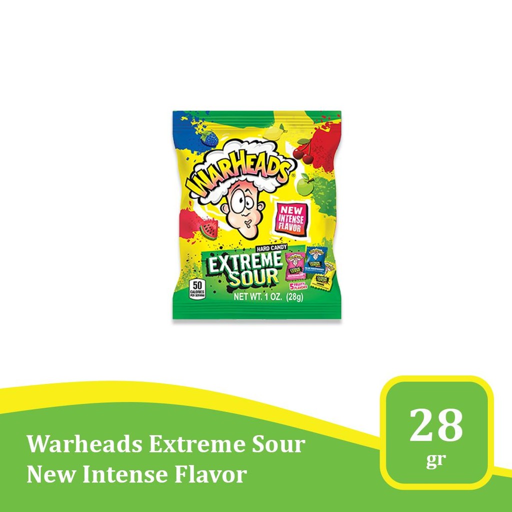 

Warheads Extreme Sour Hard Candy 1 Oz - permen asam import USA