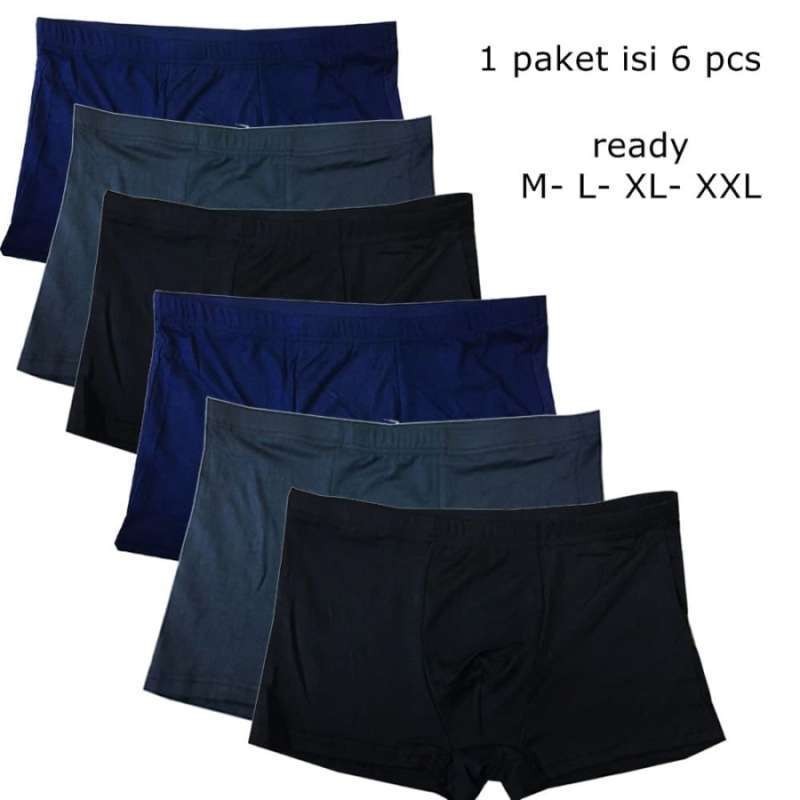 VM - 6 pcs Boxer Celana Dalam Polos Spandek Stretch