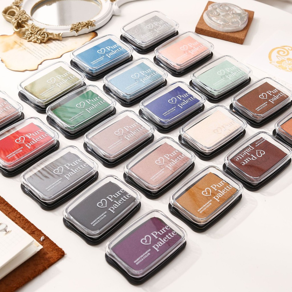 

20 Colors Big Ink Pad Oil Planner Scrapbooking Silicone Stamp Concave Waist Color Ink Pad Creative DIY Journal Stationery