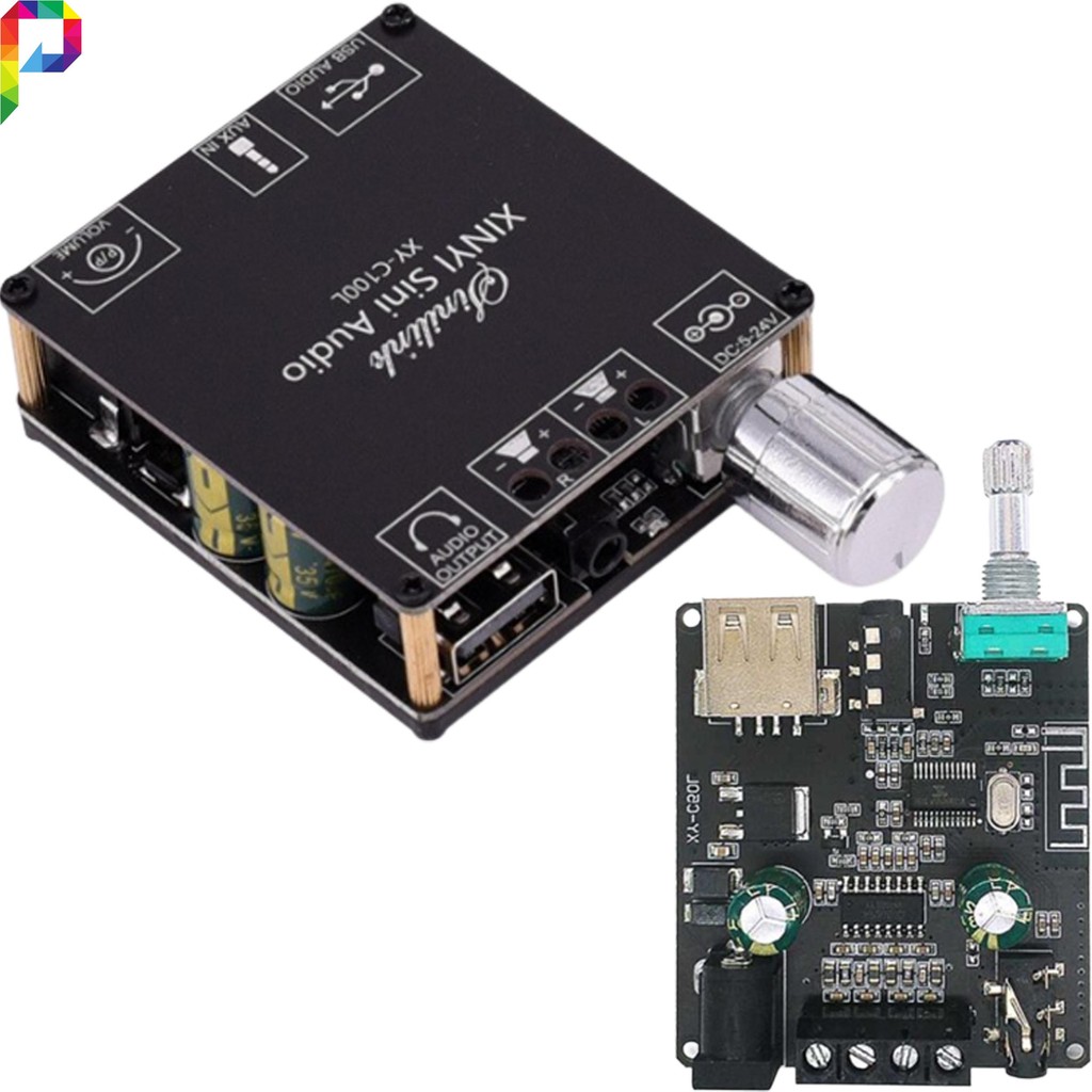 Mini Stereo Ampli Mini Audio Amplifier Bluetooth Blutut Class D 2x 100 watt Bass Mantap 12-24V