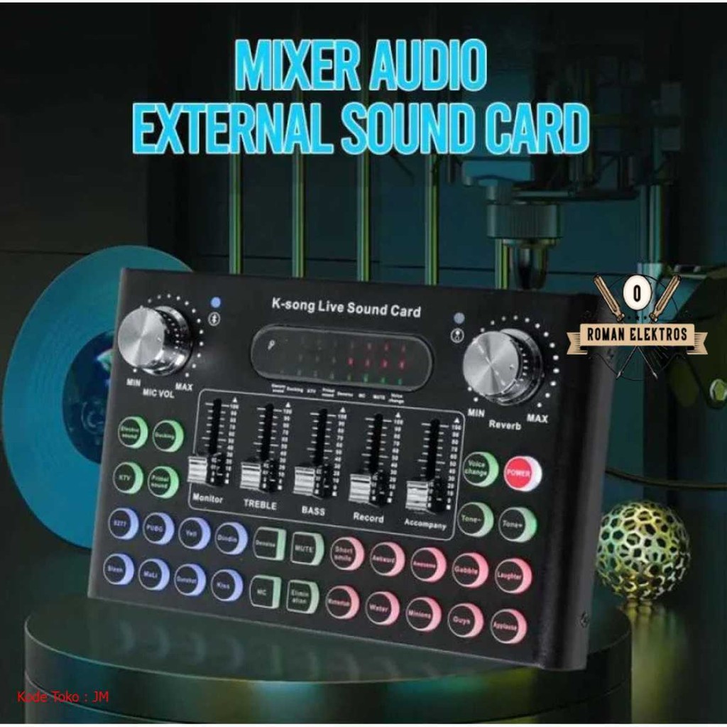 Mixer USB Sound Card Amplifier Bluetooth Live Broadcast - F8 | Fast Charging | Kabel Data Terbaik | 