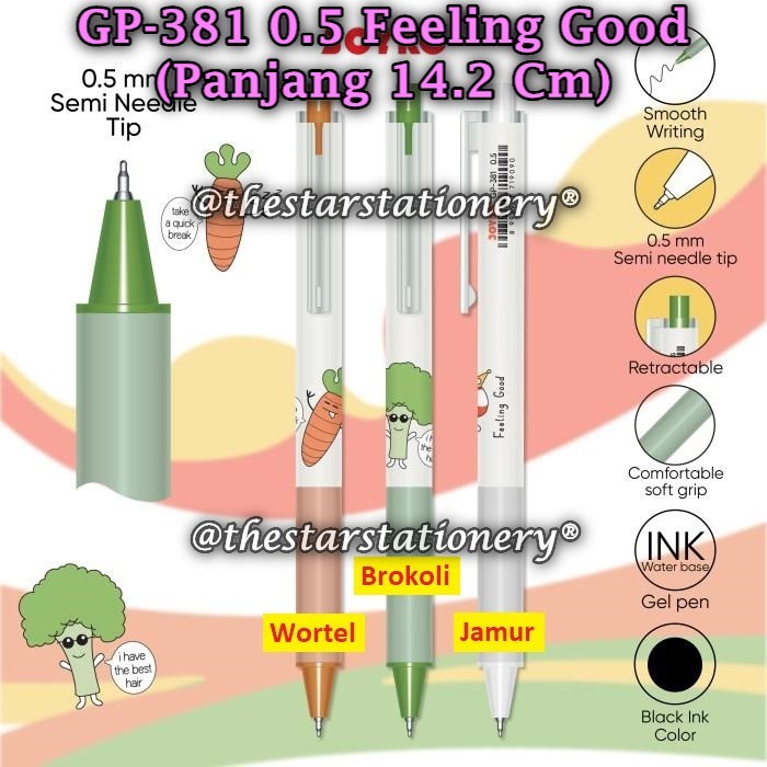 

(1 Biji) GROSIR Gelpen JOYKO GP-381 Feeling Good Hitam 0.5 Gel Pen Pulpen Pena Joyko GP-381 (1 Biji)