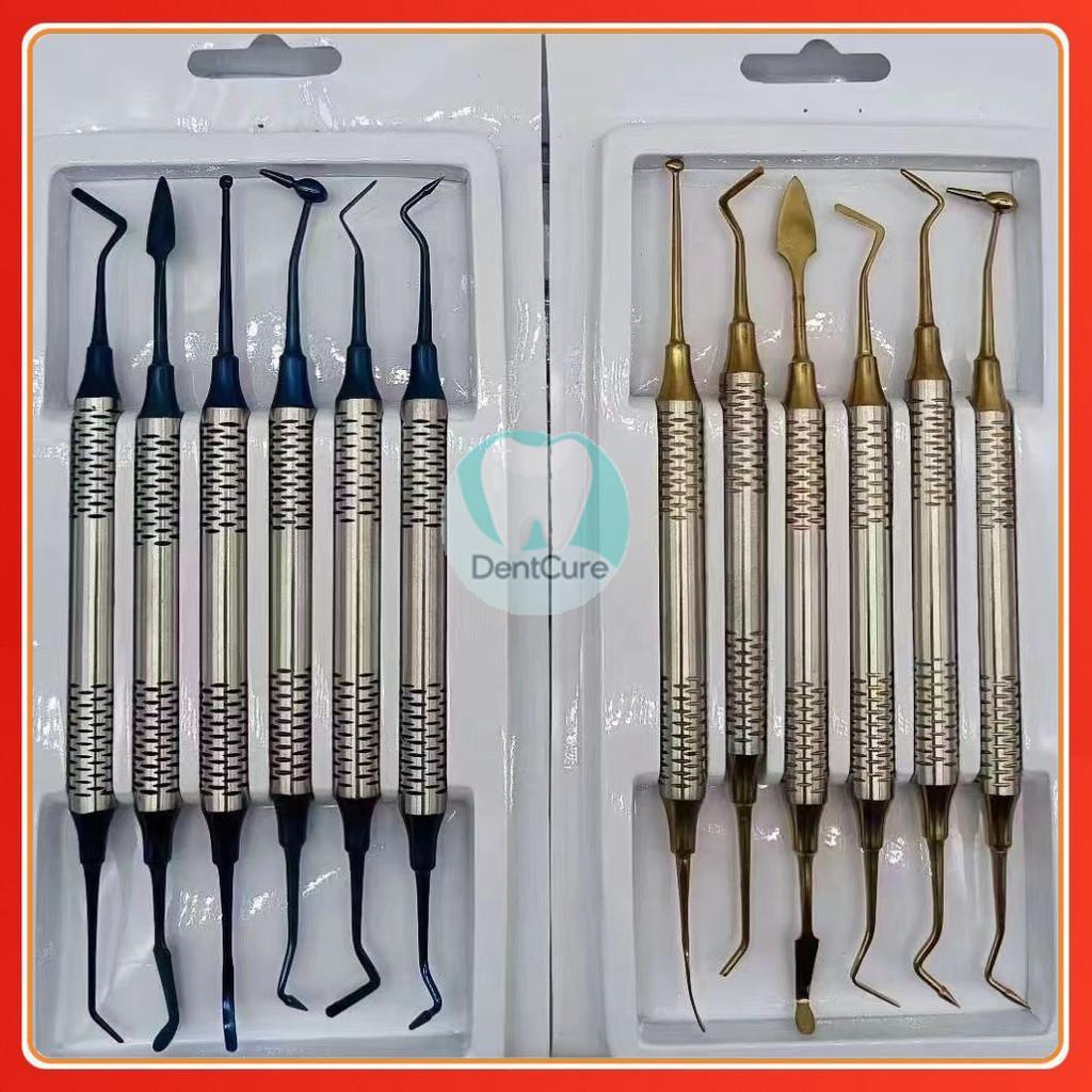 Set plastik plastis composite filling instrument instrumen anti lengket tambal gigi titanium komposi