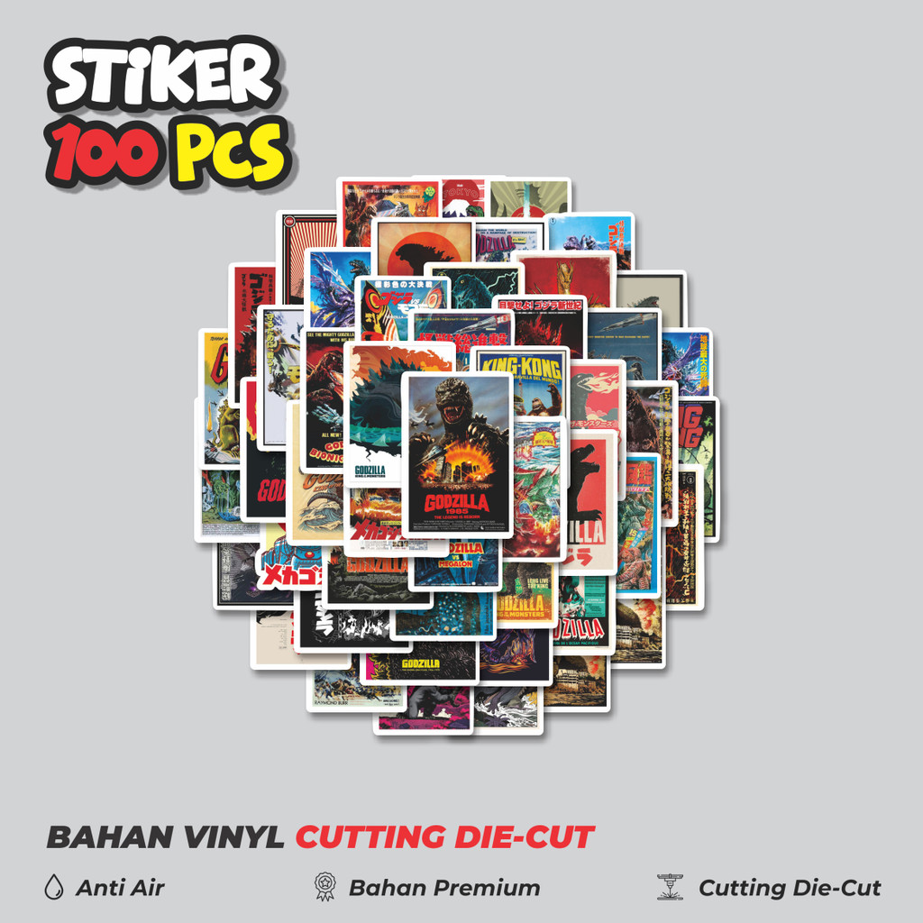 

Terbaru! 50 pcs Stiker Poster Retro Motif Film Godzilla Dekorasi Lucu Kreatif untuk Notebook, Skateboard, HP