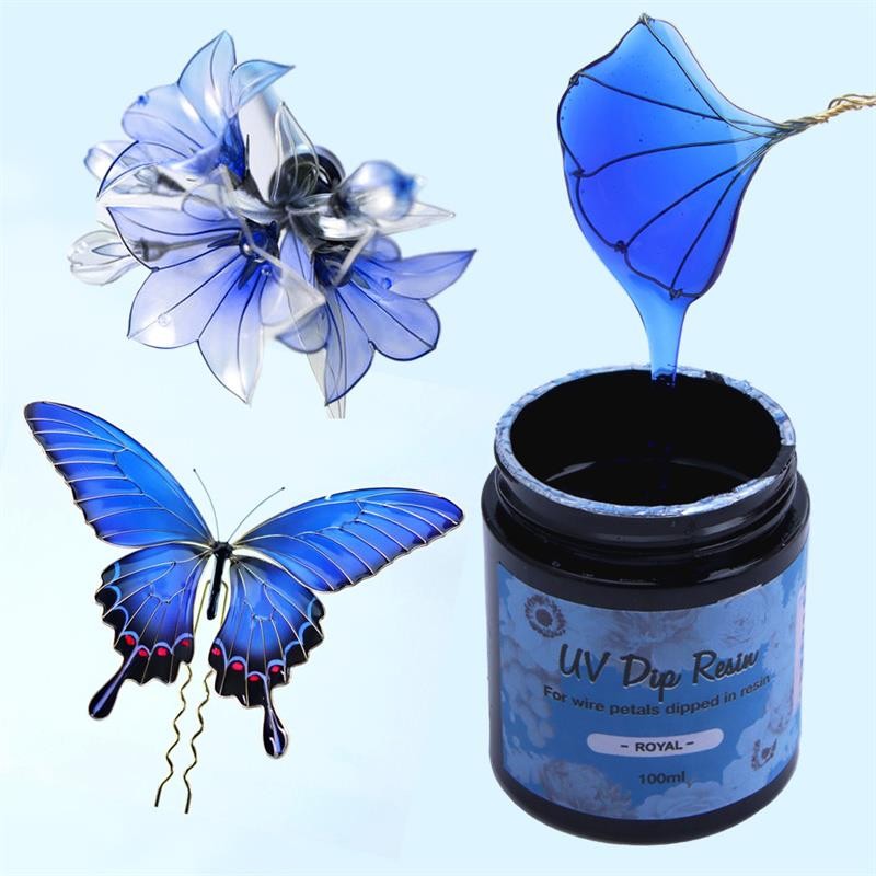 

100ml UV DIP Resin Glue For Wire Flowers Colorful Liquid High Gloss Ultraviolet Curing Crystal UV Glue Jewelry Making