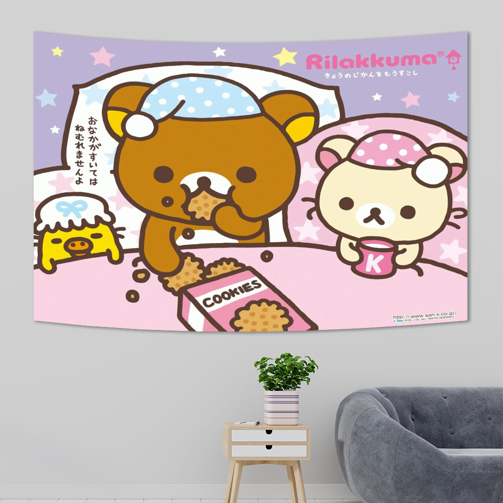 Cute Cartoon R-Rilakkuma Hippie Wall Hanging Tapestries Bohemian Wall Tapestries Mandala cheap INS H