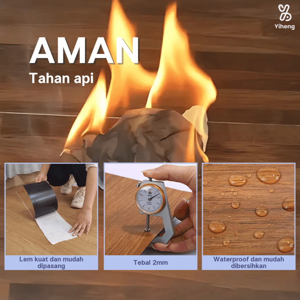 Lantai Vinyl  1 BOX ISI (36pcs) Stiker Lantai Vinyl Lantai Kayu High Quality Vinyl Stiker Lantai Mot