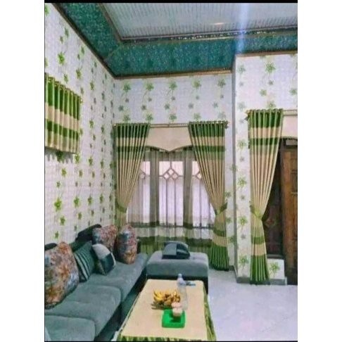 PAKET 2 GORDEN 1 PONI HORDENG JENDELA  KORDEN PINTU MINIMALIS Gorden satu set lengkap dengan poni Go