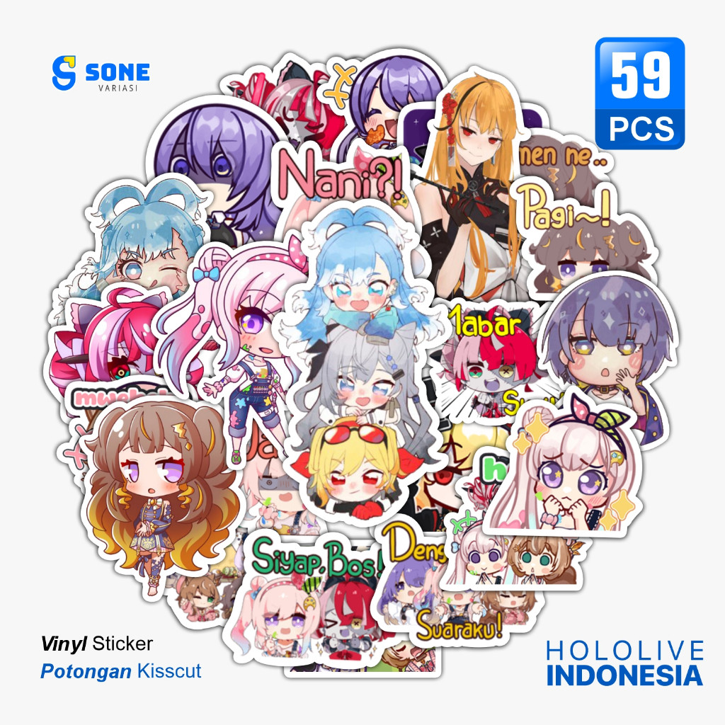 

Sticker HOLOLIVE Indonesia Lucu / Sticker ANIME Dekorasi Laptop Aesthetic Paper Vinyl Premium