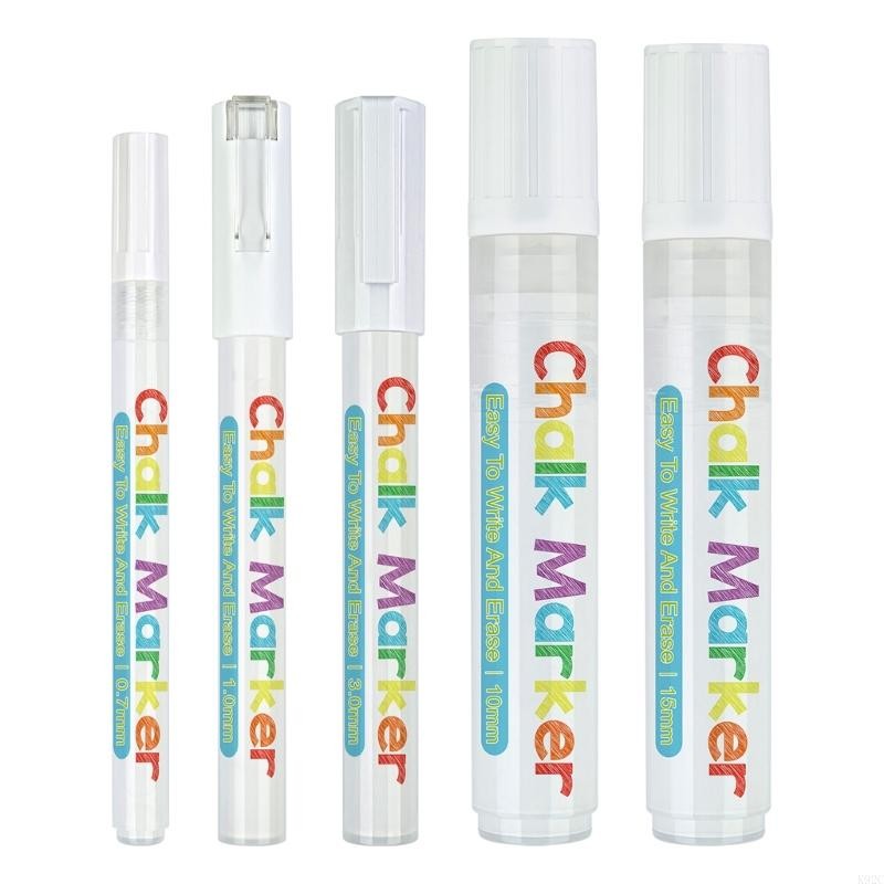 

5 Pcs White Liquid Chalk Markers Water-Based Chalkboard Markers for Signs Glass K92C