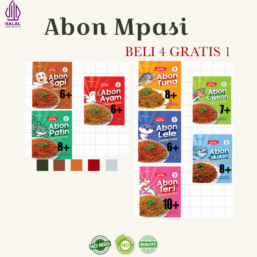 

AYU- PROMO Beli 4 GRATIS 1 Abon MPASI Abon Bayi Mulai 6+ bulan 8+ bulan Non MSG