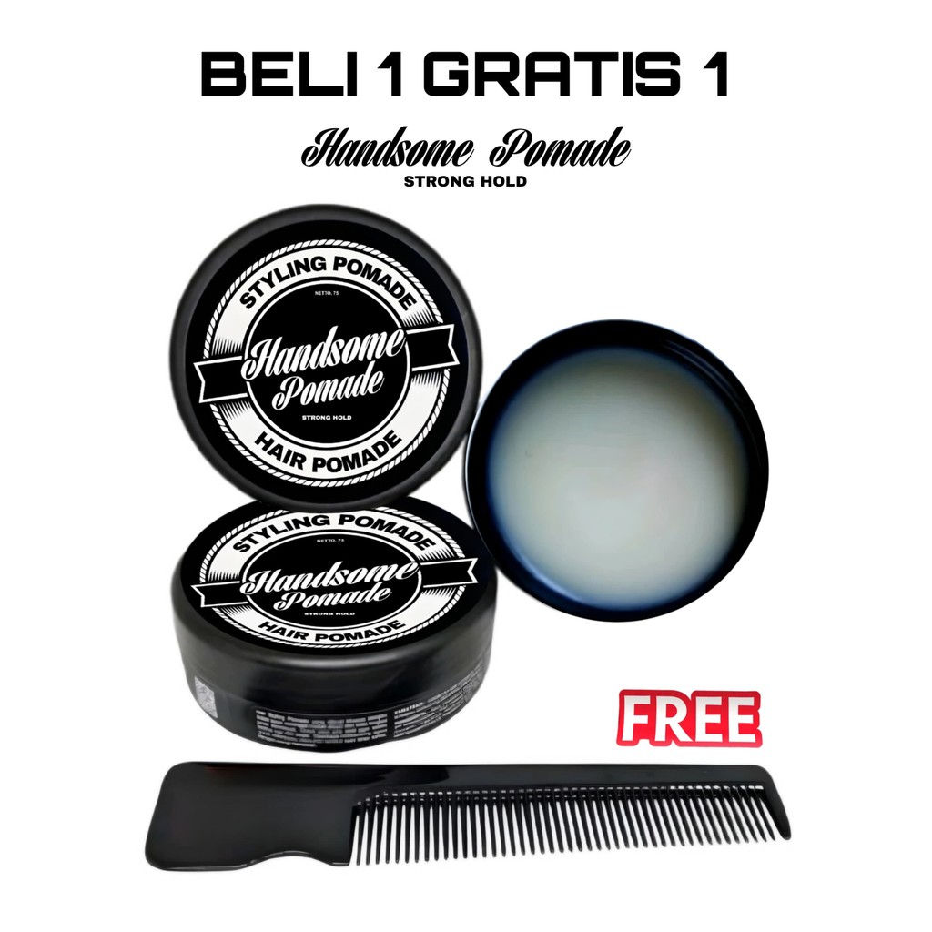 

BELI 1 GRATIS 1 Handsome Pomade Rambut Wangi Pria Strong Hard