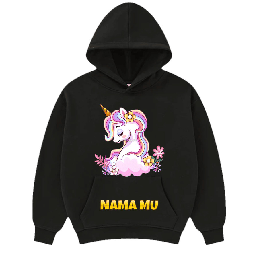 Hoodie Anak Perempuan Motif Unicorn Tebal & Hangat - Jaket Hoodie Cewek Anak Lucu Bahan Lembut Nyama