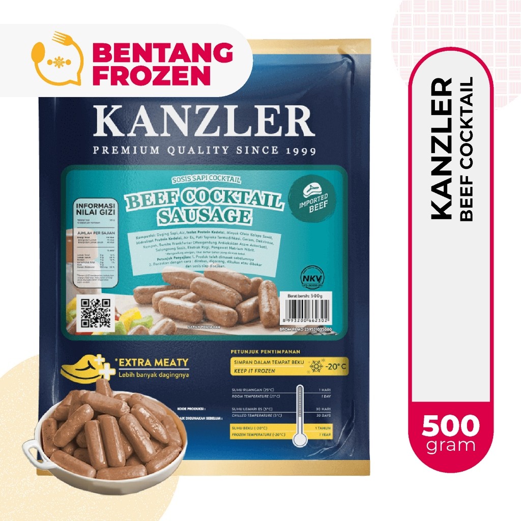 

Kanzler Sosis Sapi Cocktail 500gr / Beef Cocktail / Beef Sausage