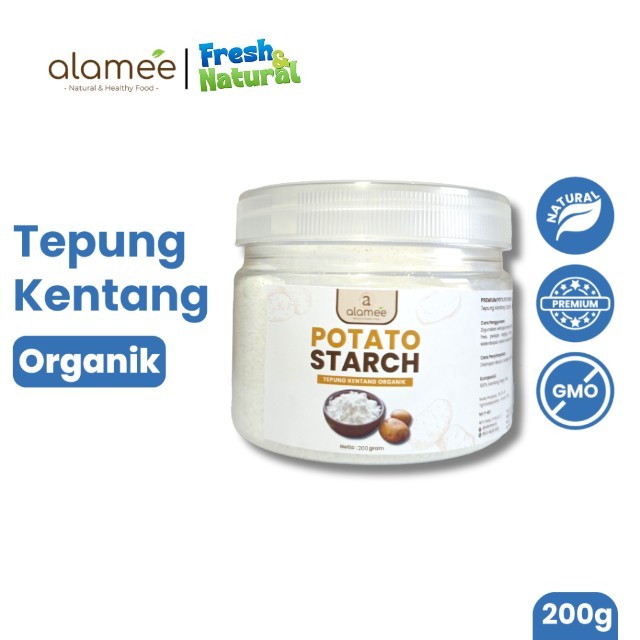 

ALAMEE Tepung Kentang Halus Potato Starch Tepung Kue PREMIUM Mashed Long Potato Powder 200gr fresh and natural