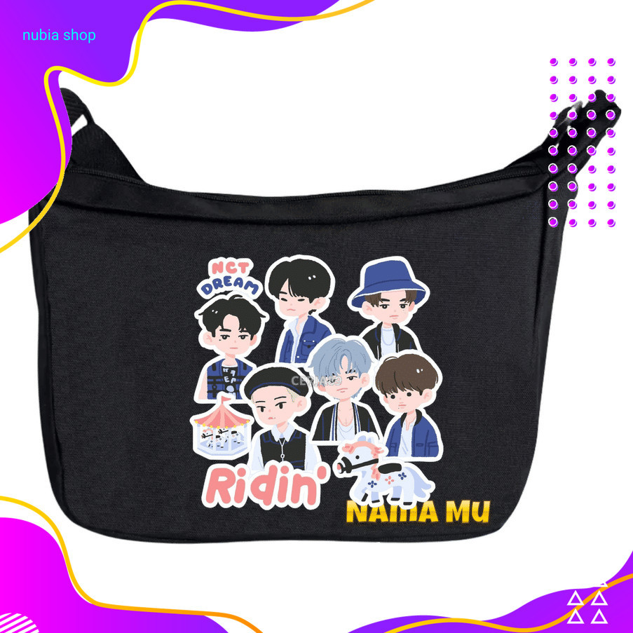 nubia Tas Selempang NCT Dream K-Pop Unisex Stylish - Sling Bag Motif Member NCT Dream Cocok untuk Ja