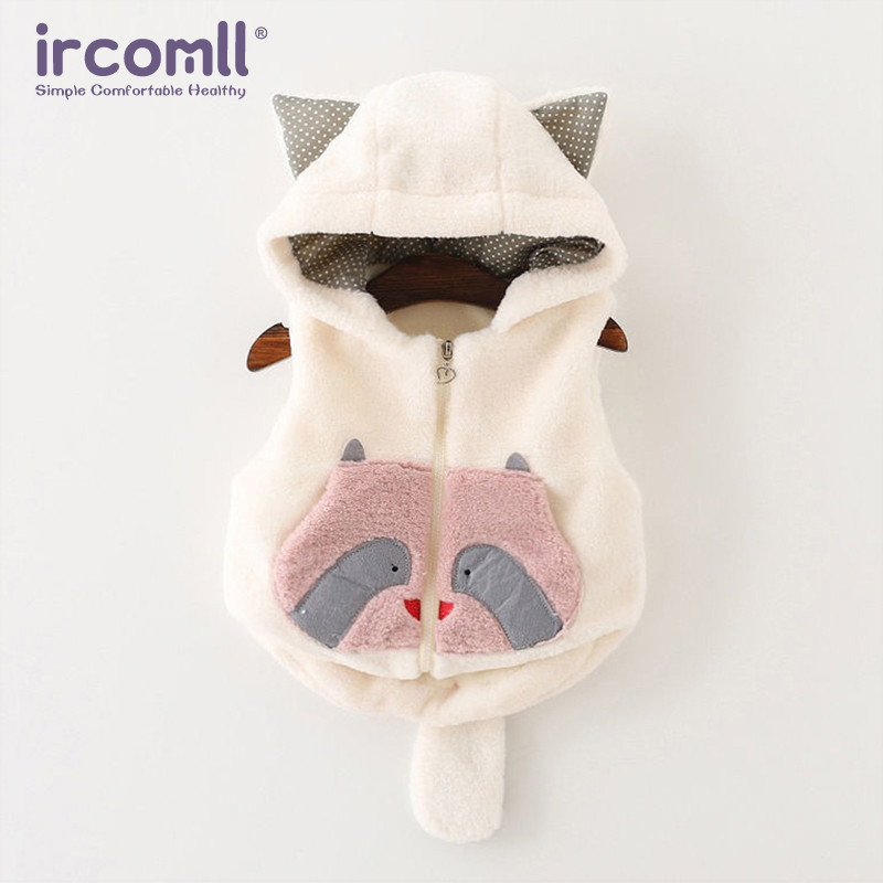 Ircomll Grils Vest Boys Top Bape Waistcoat Fall Winter Hooded Plush Soft Children's Coat Girl Clothe