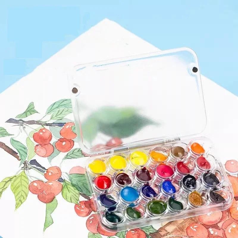 

24 Grids Paint Palette Empty Plastic Paint Palette Tray For Watercolor Gouache Painting Art Supplies