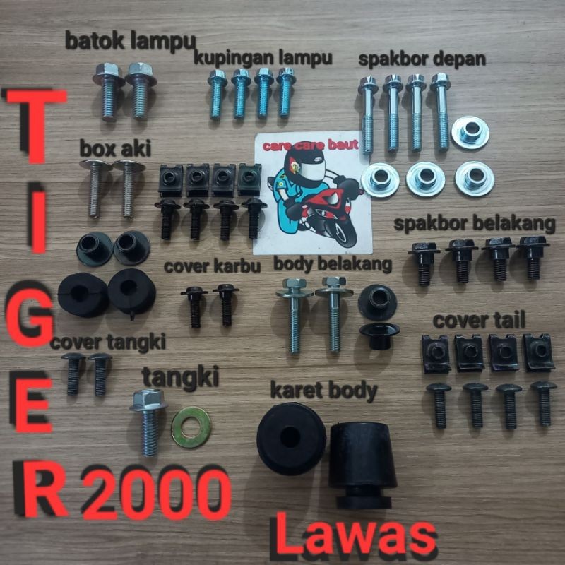 baut set body tiger lawas ( old )