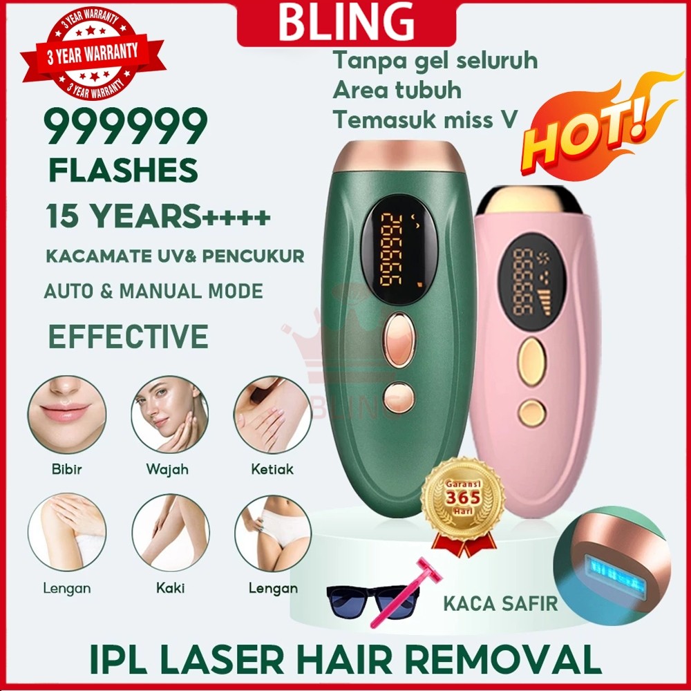 IPL laser Hair Removal Permanent Perontok IPL laser Penghilang Bulu Sakit 999999 Flash hair removal 